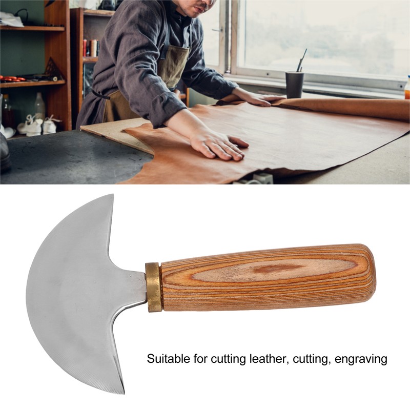 Round Leather Knife DIY High Carbon Steel Leather Cutting Tools