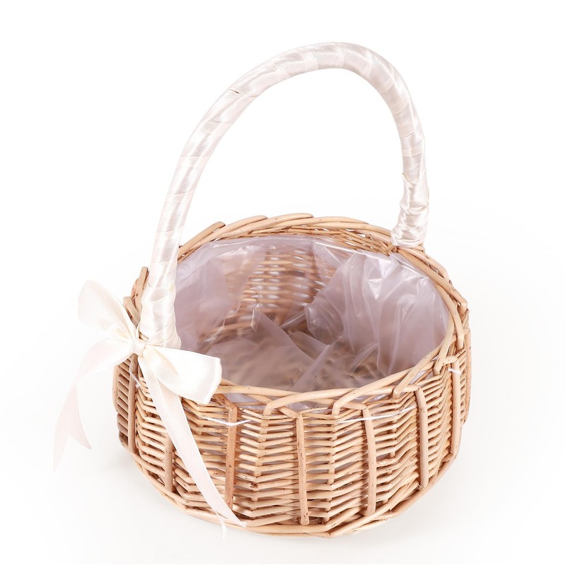 Hacbop Woven Flower Basket Rattan Storage Basket Flower Girl Hand