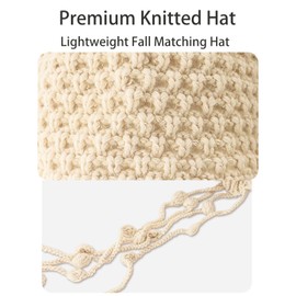 Custarchic Womens Knited Fall/Winter Hat with Adjustable Strings Multi-use Plain Versatile Crochet Beanies Skull Cap Travel Hat,Christmas Red