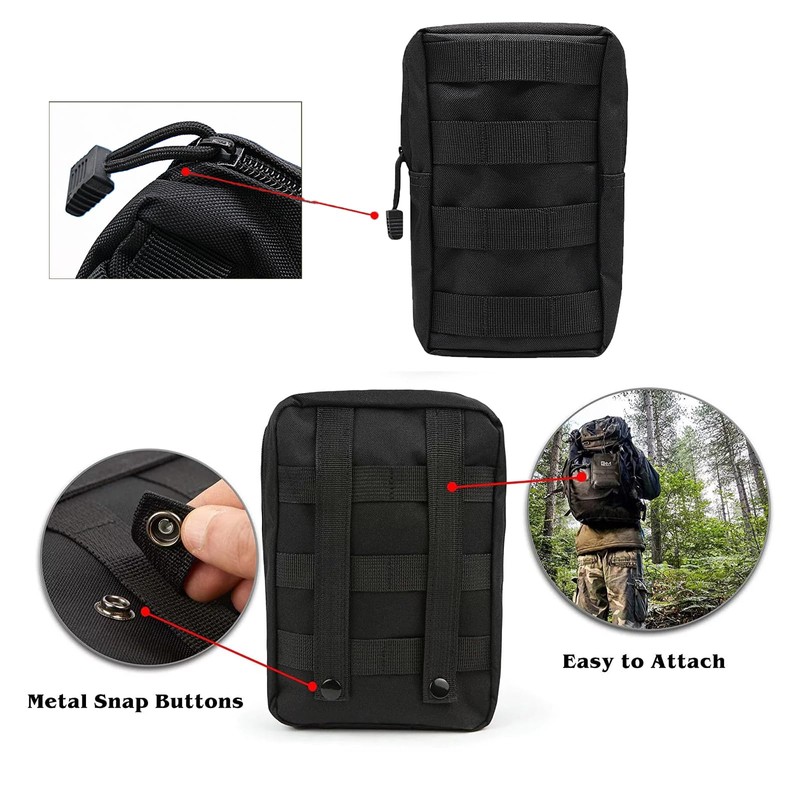 2 Pcs Molle Pouches Tactical Waterproof EDC Bag Small Military