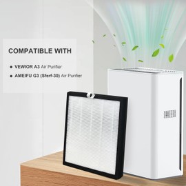 2-Pack G3 A3 Replacement Filter, Compatible with AMEIFU G3 (Sferf-30) and VEWIOR A3 A3N Air Purifier and Tailulu HQZZ-260 for smoke, Pets, Pollen and Odor