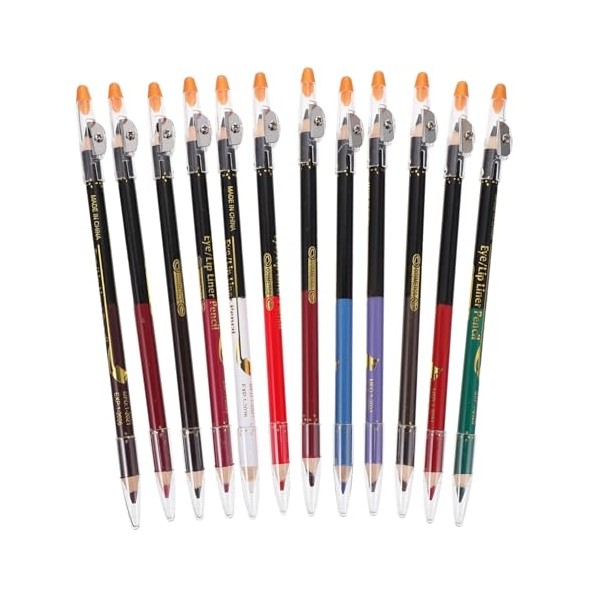 Mikinona 12pcs Makeup Pencil Set Eyeliner Lip Liner Eyebrow Pencils
