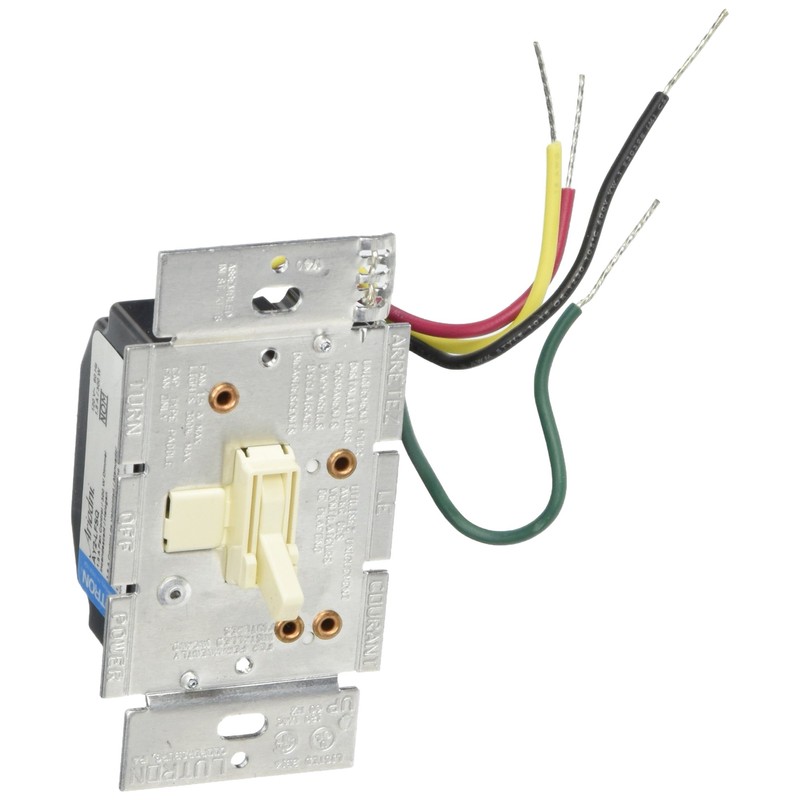 Lutron Toggler Combination Fan and Light Control, 1.5 Amp, Single-Pole/3-Speed,
