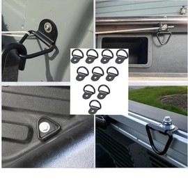 Mirhua Set of 10 Tie Down Rings Bike Hooks 6.5mm Hole Bike Luggage Hooks Utility Hooks Strong and Durable (6.5mm Black)