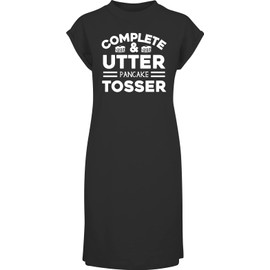 Hippowarehouse Complete & Utter Pancake Tosser t-Shirt Dress Women's Adults Nightie Nightdress Black