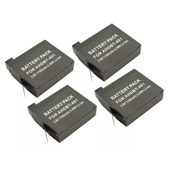 CS Power 4 Packs AHDBT-401 Li-Ion Rechargeable Battery for GoPro