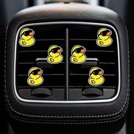 Jowxsx 6 Pcs Rubber Duck Ducky Air Vent Clips, Yellow Duck Car Air Fresheners Vents Clips Car Diffuser Funny Car Interior Decor Charm Car Decoration Cute Car Accessories for Women