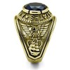 YourJewelleryBox Mens gold navy ring sapphire usa blue signet pinky