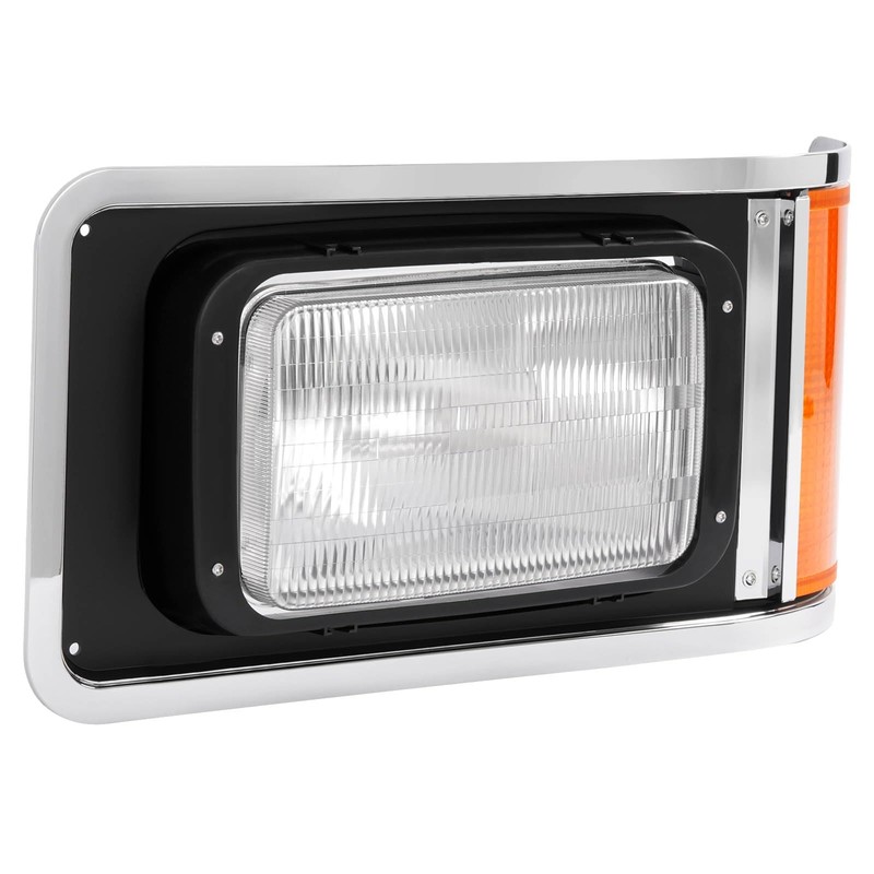 HECASA Left Headlight W/Bezel Compatible with 1990-2017 Mack CH613 SFA