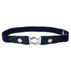 Peace Kobo Women's Rubber Belt with Buckle 2-Way 25mm, navy