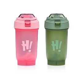 Matreeglam Protein Shaker 500 ml Eiweiß Sportgetränke Fitness Milchshake Tragbarer Sportergänzungsmittel Shaker Hochtemperatur Mischkugel Hochwertiger für Fitness Sport,Frei BPA (Rosa und Grün)