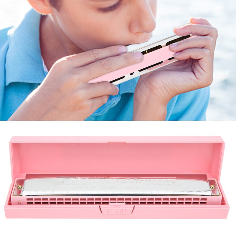 Professional Mouthorgan Harmonica Diatonic Harp C Key Stainless Steel Cover