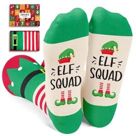 Kids Christmas Socks - Christmas Gifts Idea for Boys Girls 7-9 Years Old, Elf Socks, Xmas Stocking Stuffers