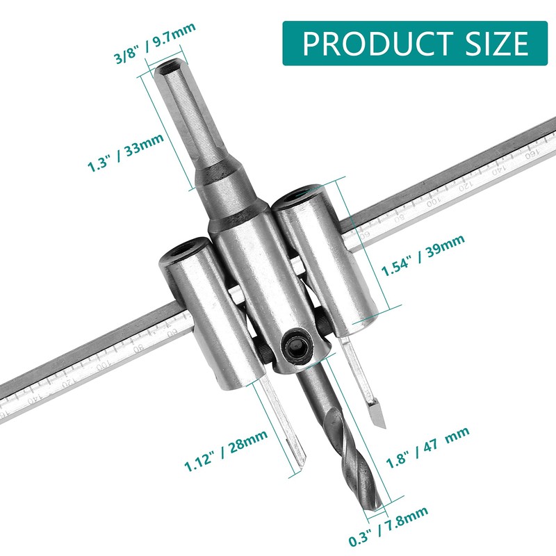 Seimneire Adjustable Hole Saw, 1-3/16" to 11-3/4" (30 to 300mm)