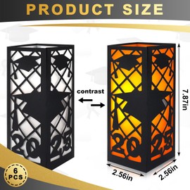ABTOLS 6pcs 2025 Graduation Table Decorations, Handmade Graduations Black Paper Table Centerpieces Boxes Class of 2025 Graduation Hat Lantern Box for High School College Party Photo Props Decorations