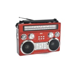 QFX 3 BAND RADIO FM, AM, Shortwave Radio with Bluetooth + Flashlight R-333BT RD