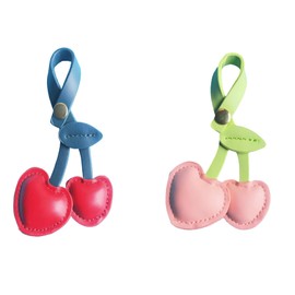 ZOONAI Cherry Bag Charm, Cute Cherry Bag Tag Handbag Wallet Purse Decorations (Pink Red)