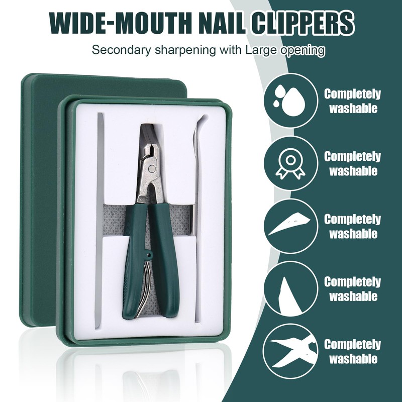 3pcs Ingrown Toenail Clippers Set, Professional Beveled Eagle Beak Nail