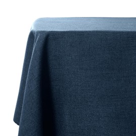 WAITER TREE Table Cloth 140x240 cm Rectangular Wipe Clean Table Cover, Blue Faux Linen Wipeable Waterproof Tablecloth for Outdoor Picnic Dining Kitchen Party - Navy Blue