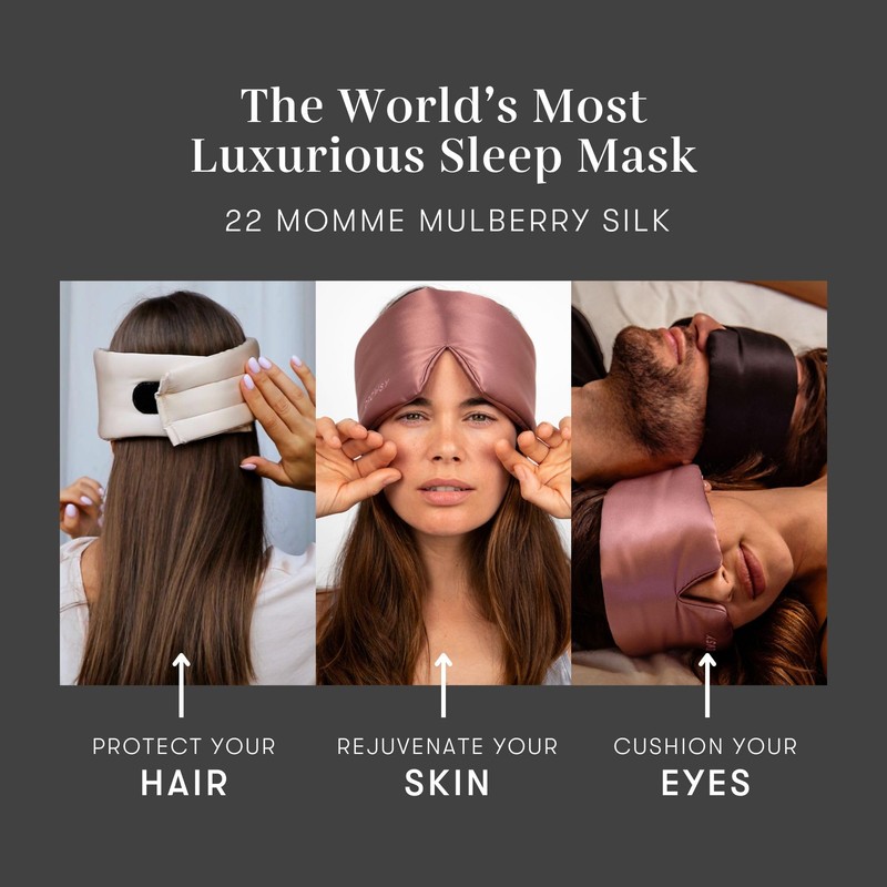 Drowsy DROWSY Silk Sleep Mask. Face-Hugging, Padded Silk Cocoon for