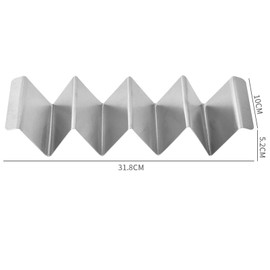 DYOUen Pack of 2 Taco Holders, 32 cm Stainless Steel Holder Stand Set, Pretzel Stand, Tray Hold, for Tacos, Sandwiches, Sausages Holder for Children, Families, Parties (Silver 2L)