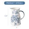 Magclay Ceramic Pitcher Vase, Blue and White Jug for Home