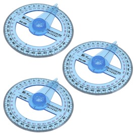 3 Pcs 360° Protractor Set, Multi-Functional Circle Protractor with Swing Arm, Plastic Geometry Tool for Classroom, Office, and Drafting
