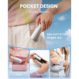 GAIATOP Portable Handheld Fan, 3 IN 1 Mini Foldable Travel Fans [17H Max Cooling Time] with Power Bank, Pocket Design USB Rechargeable for Travel Concert Lash Makeup, Summer Gifts for Women Girl White
