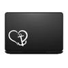 Anchor Heart Sticker Decal Notebook Car Laptop 5.5" (White)
