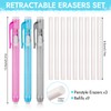 Pencil Style Eraser Pen Set, 3 Retractable Erasers + 9