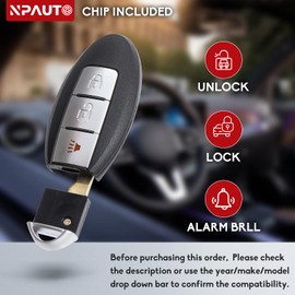 NPAUTO Key Fob Replacement Fits for Nissan Rogue Pathfinder Versa 2007 2008 2009 2010 2011 2012 Keyless Entry Remote Control Smart Car Key Fobs, Replace# CWTWB1U729, Set of 1