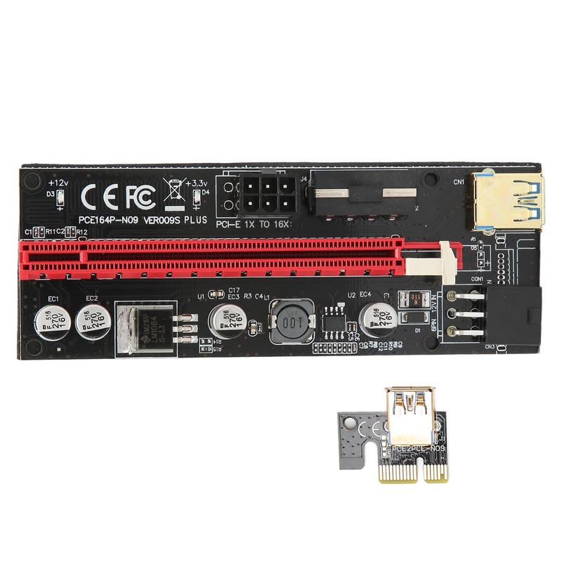 PCIE 1X to 16X Riser Card 4 Solid Capacitors 6