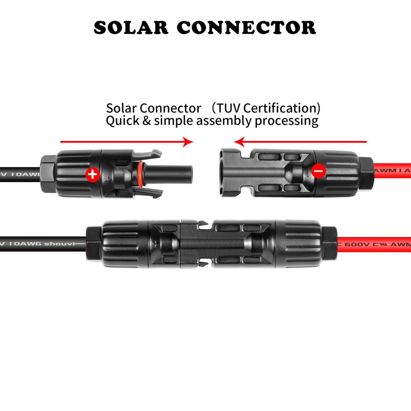 Ansoufien Solar Panel Connector to XT60 Connector Cable 20FT, 10AWG