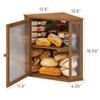 viewcare Corner Bread Box for Kitchen Counter, Bamboo Wood Large