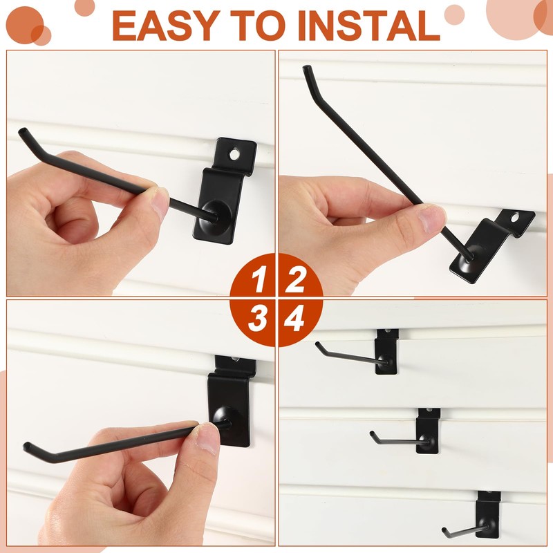 Moxweyeni 100 Pack Slatwall Hooks, 6 and 8 Inch Slatwall