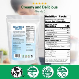 Z Natural Foods Goat Milk Powder - Pure Netherlands Full Cream Milk, Powdered Goat Milk, Highly Nutritious, Easy Digestion - Whole Goats Milk for Adults for Smoothies, Cooking, Baking, 1 lb