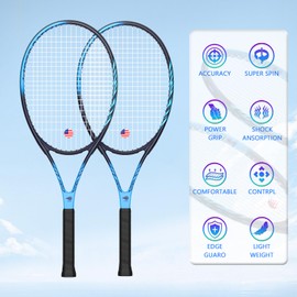 Tennis Rackets for Adults 27 Inch Tennis Racquets Set Included Tennis Racket Tennis Balls Overgrips Vibration Dampers Tennis Bag