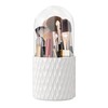 Makeup Brush Holder Organiser with Lid, 360° Rotating Dustproof Make