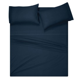 Belizzi Home Cotton Rich California King Sheet Sets - 4 Piece Deep Pocket Bed Sheets Set with Marrowing - Ultra Soft, Wrinkle Resistant, Quick Dry, Easy Care California King Sheets - Mineral Blue
