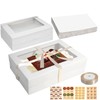 Aufind 18pcs Cake Boxes with Cake Board, 14x10x4 Inches White