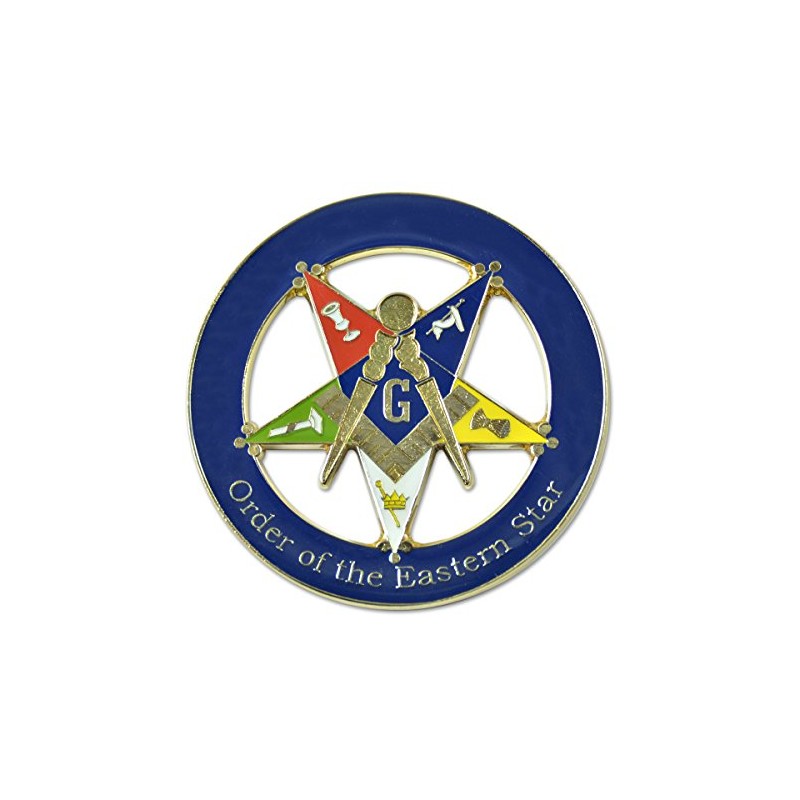 Patron Order of the Eastern Star Round Blue Masonic Auto