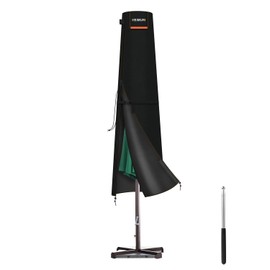 HEIMUNI Parasol Protective Cover with Pole, Protective Covers for Parasols, Cantilever Parasol, Protective Cover for Diameter 2 m/3 m, Cover for Market Umbrella/Garden Umbrella, Weatherproof,