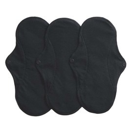 IMSEVIMSE Active Sanitary Pads Regular Organic Cotton Black (Pack of 2 x 3)