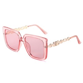 FEISEDY B0003 Women's Polarised Large Square Glasses Vintage Fashion Luxury Sunglasses with UV400 Protection