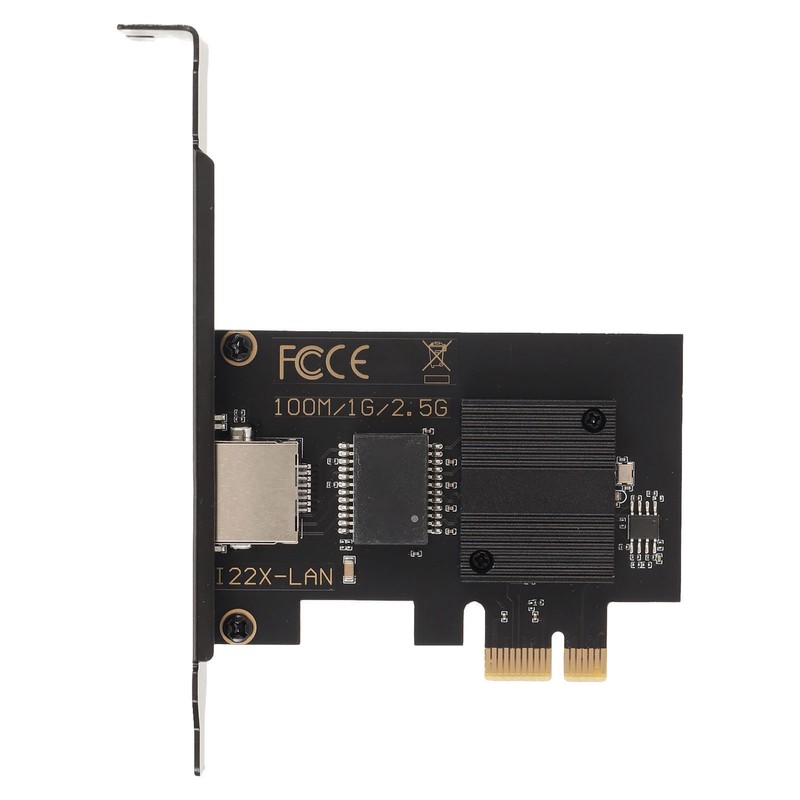 PCIe Network Card 10/100/1000/2500Mbps Gold Plated Pin Aluminium Alloy Gigabit