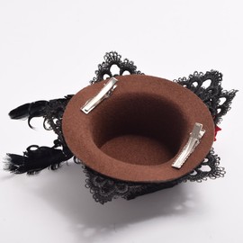 BLESSUME Victorian Punk Mini Bowler Hat Hair Clip Party Hat Dancing Cocktail Head Clip