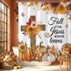Baccessor Fall Shower Curtain Pumpkin Cross Shower Curtains Autumn Floral