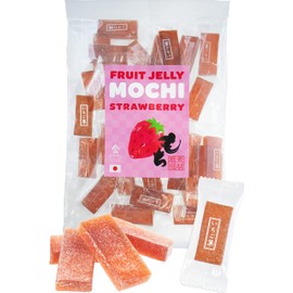 Jelly Fruit Mochi, Japanese Traditional Candy, individually wrapped, Artisanal Handworks, Juicy Strawberry, 300g【YAMASAN】