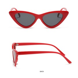 YooThink Cat Eye Sunglasses for Women Vintage Goggles Plastic Frame Sunglasses (Red)