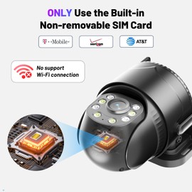 KKB 4G LTE Cellular Security Camera, No WiFi Security Cameras Indoor Built-in SIM Card, 24/7 Recording Wired Cellular Cam, 2K Color Night Vision, PIR Motion Detection, 2 Way Talk